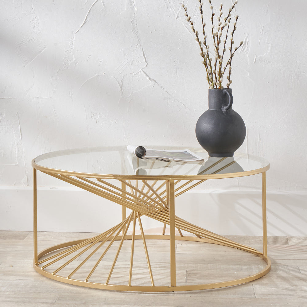 Liberty Glass and Gold Coffee Table