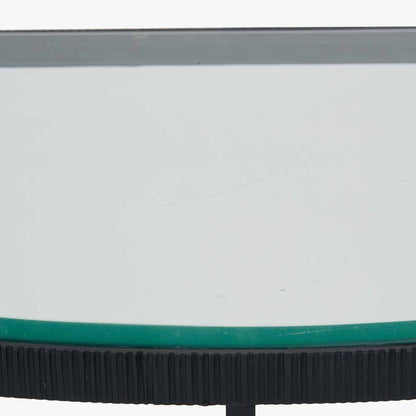 Marazzi Black & Glass Half Moon Console Table