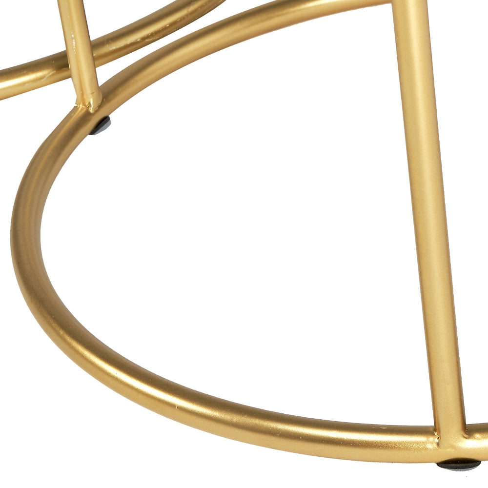Milly White Marble and Gold Metal 2 End Table