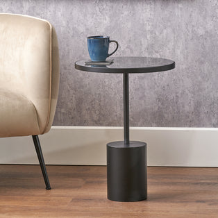 Enzo Black Marble Side Table