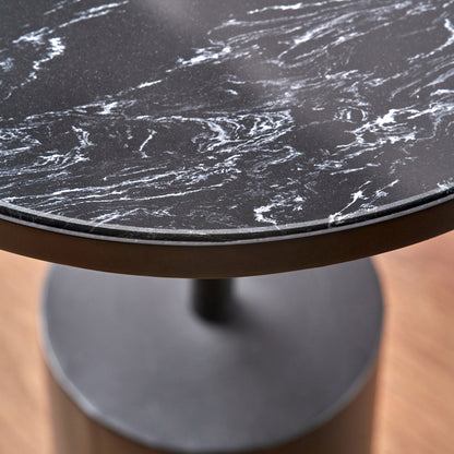 Enzo Black Marble Side Table