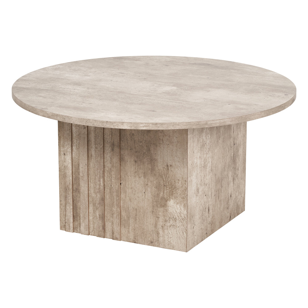 Elkton Wood Veneer Groove Detail Coffee Table