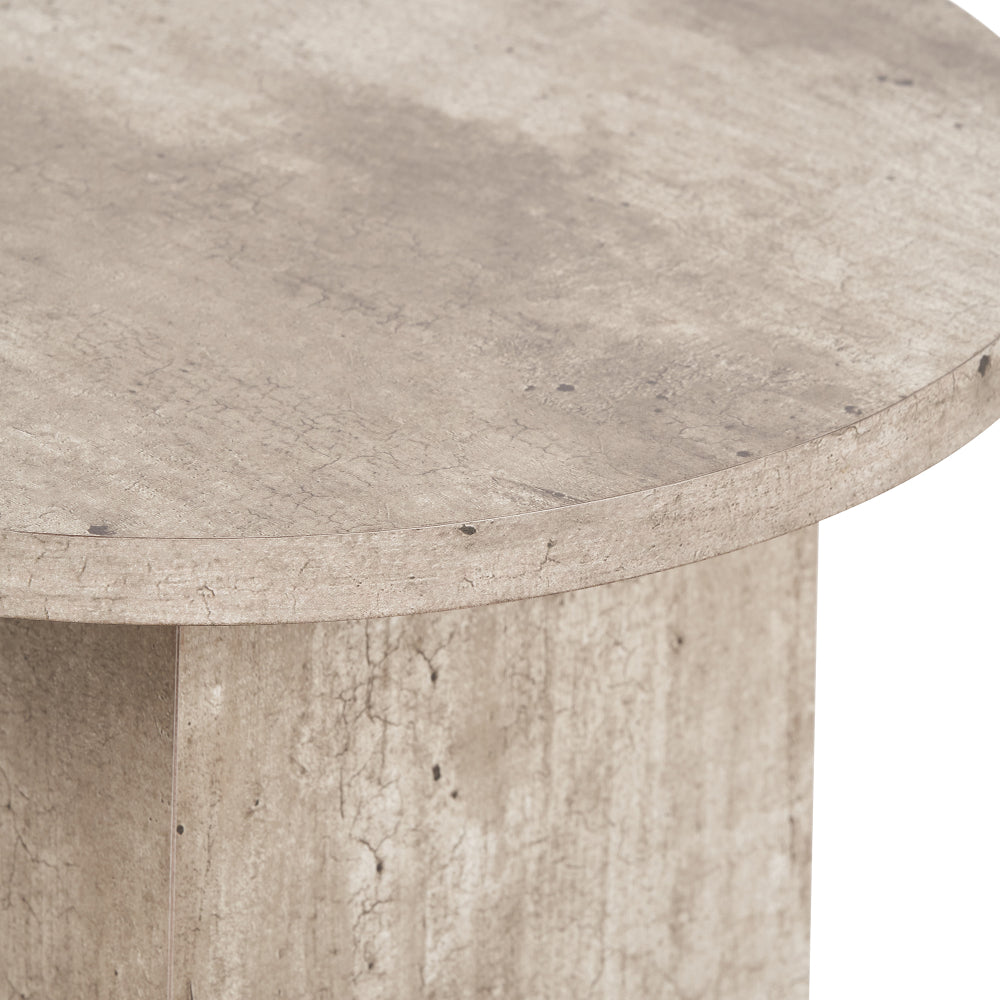 Elkton Wood Veneer Groove Detail Side Table