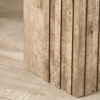 Elkton Wood Veneer Groove Detail Side Table