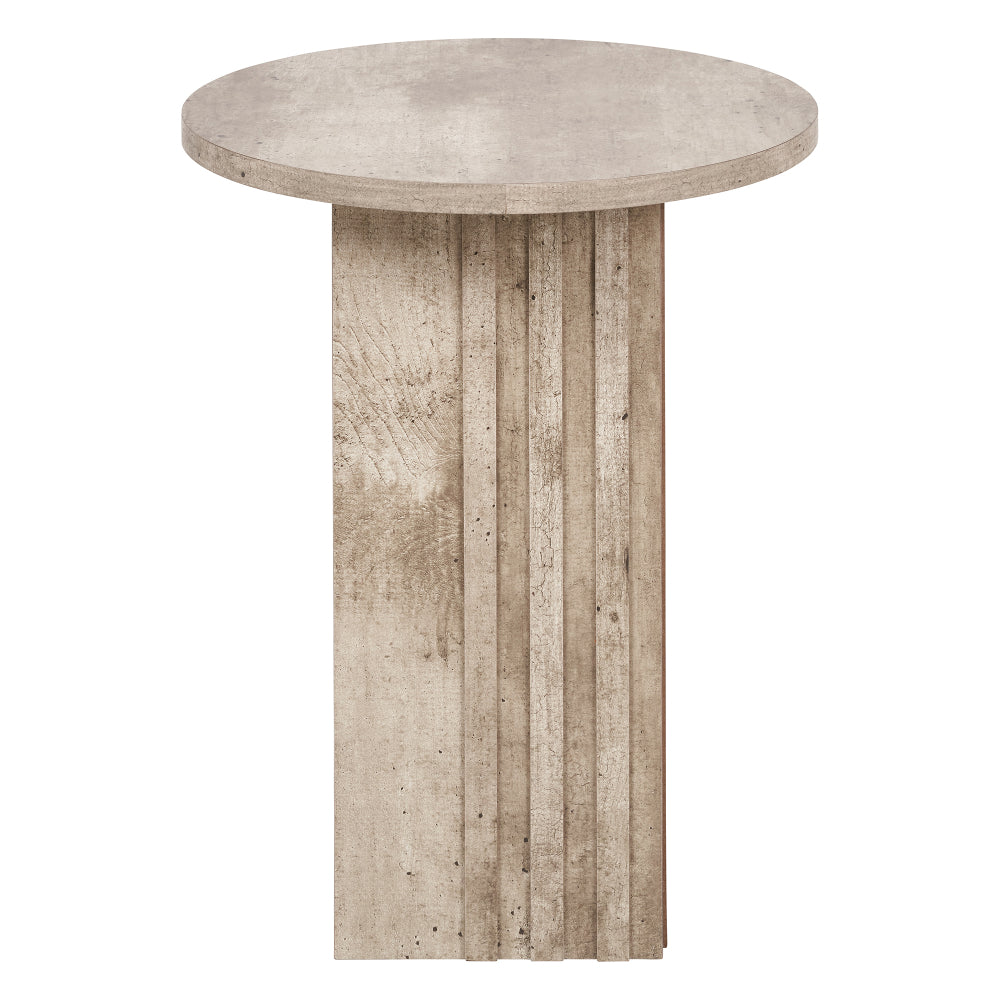 Elkton Wood Veneer Groove Detail Side Table