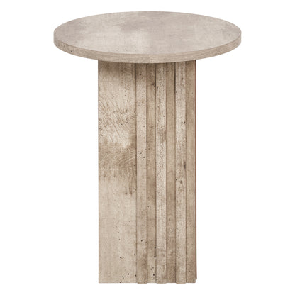 Elkton Wood Veneer Groove Detail Side Table