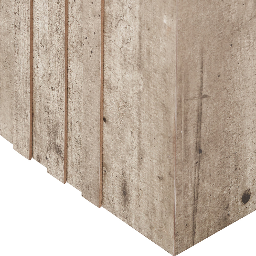 Elkton Wood Veneer Groove Detail Side Table