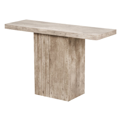 Elkton Wood Veneer Groove Detail Console Table