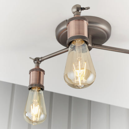 Hal 3 Light Semi Flush Copper
