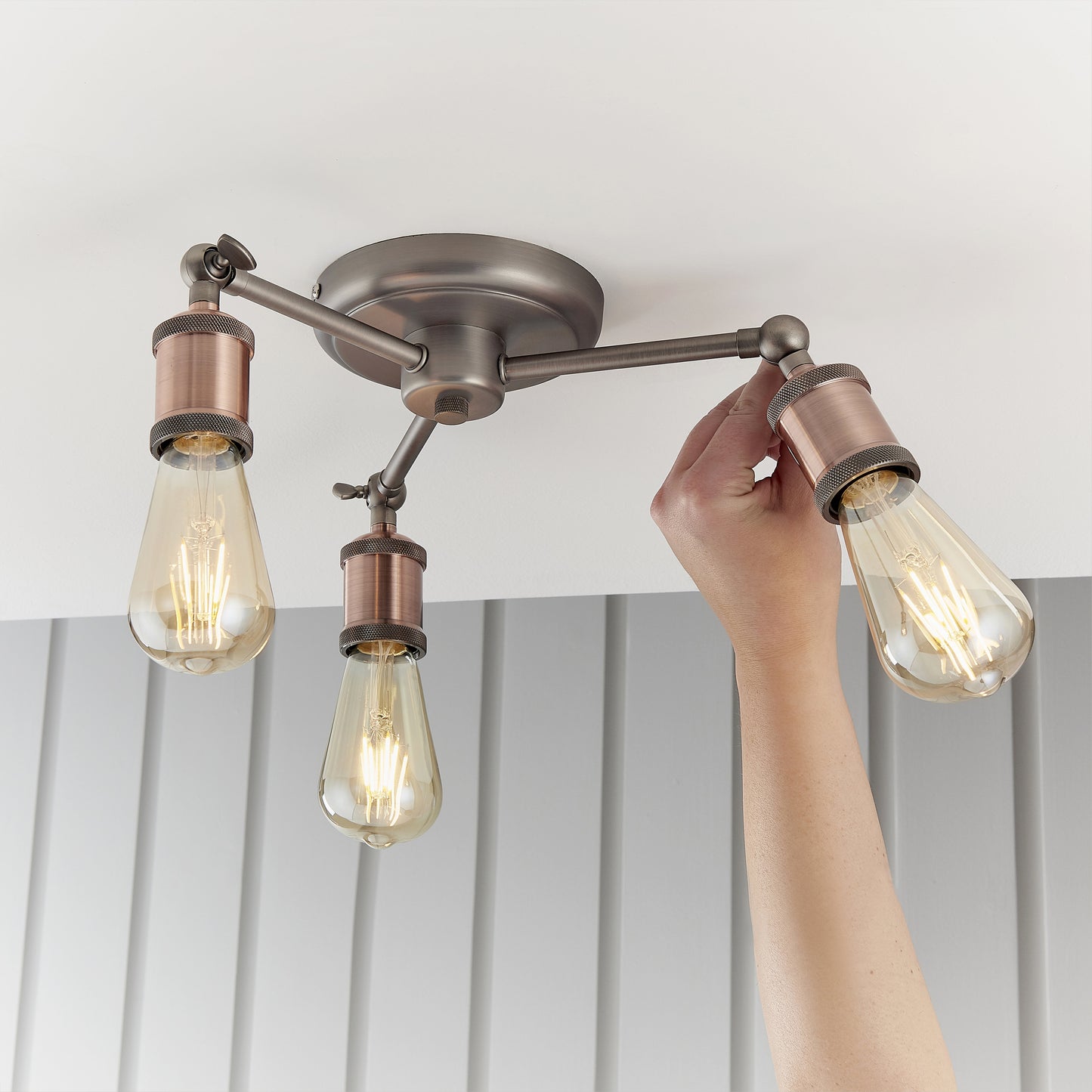 Hal 3 Light Semi Flush Copper