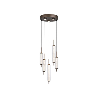 Cattail 5-Light Neutral and Clear LED Pendant