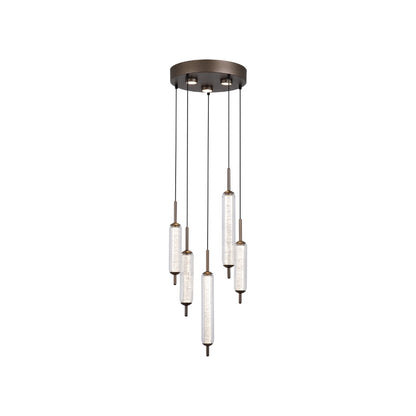 Cattail 5-Light Neutral and Clear LED Pendant