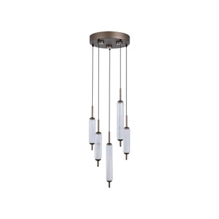 Cattail 5-Light Neutral and Clear LED Pendant