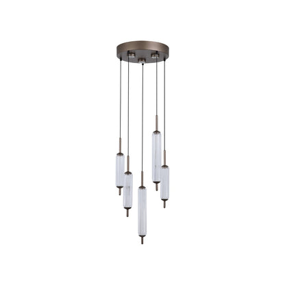 Cattail 5-Light Neutral and Clear LED Pendant