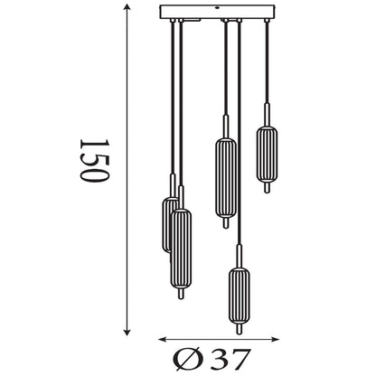 Cattail 5-Light Neutral and Clear LED Pendant