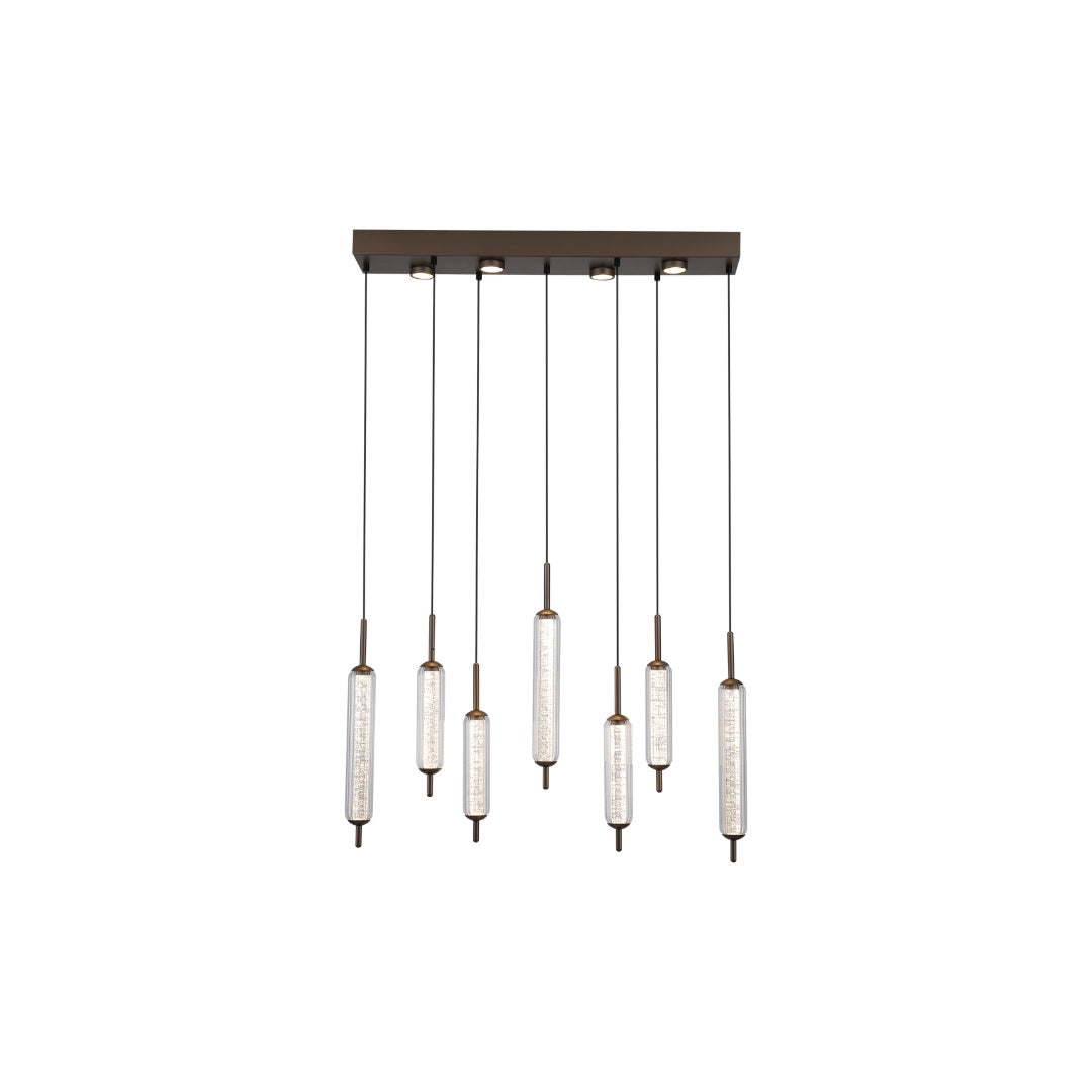 Cattail 7-Light Neutral and Clear LED Pendant