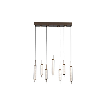 Cattail 7-Light Neutral and Clear LED Pendant