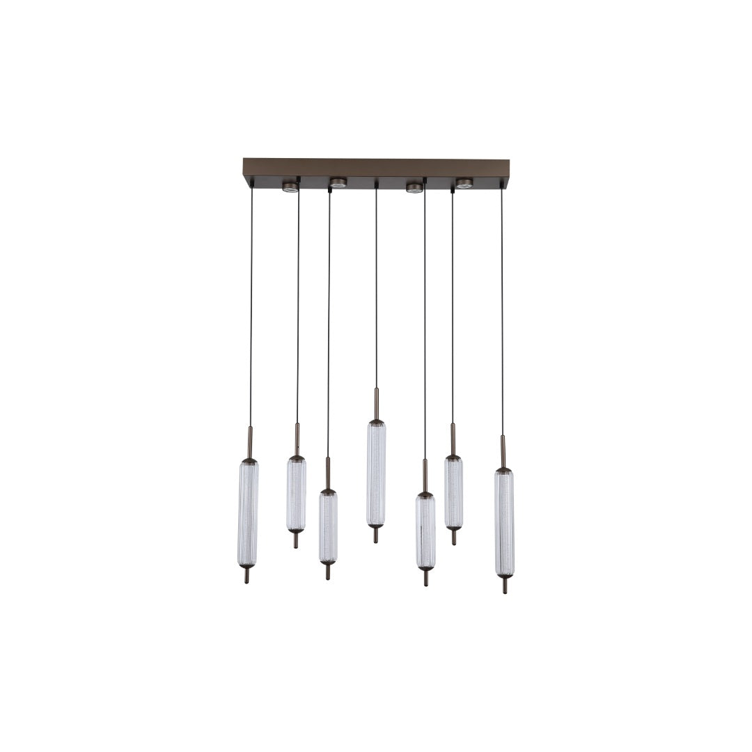 Cattail 7-Light Neutral and Clear LED Pendant