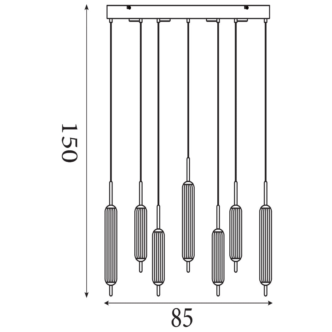 Cattail 7-Light Neutral and Clear LED Pendant