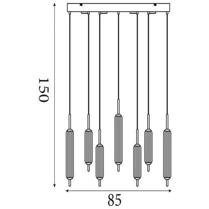 Cattail 7-Light Neutral and Clear LED Pendant