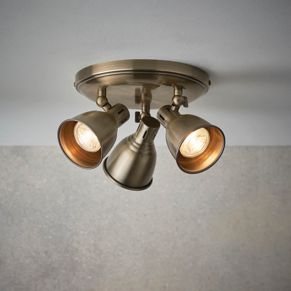 Westbury 3 Light Spot Antique Brass