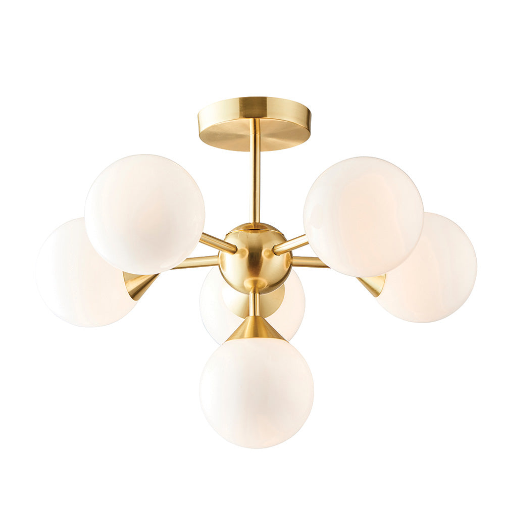 Oscar 6 Light Semi Flush Brushed Gold