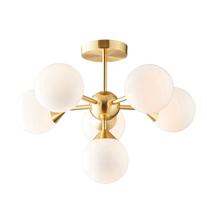Oscar 6 Light Semi Flush Brushed Gold