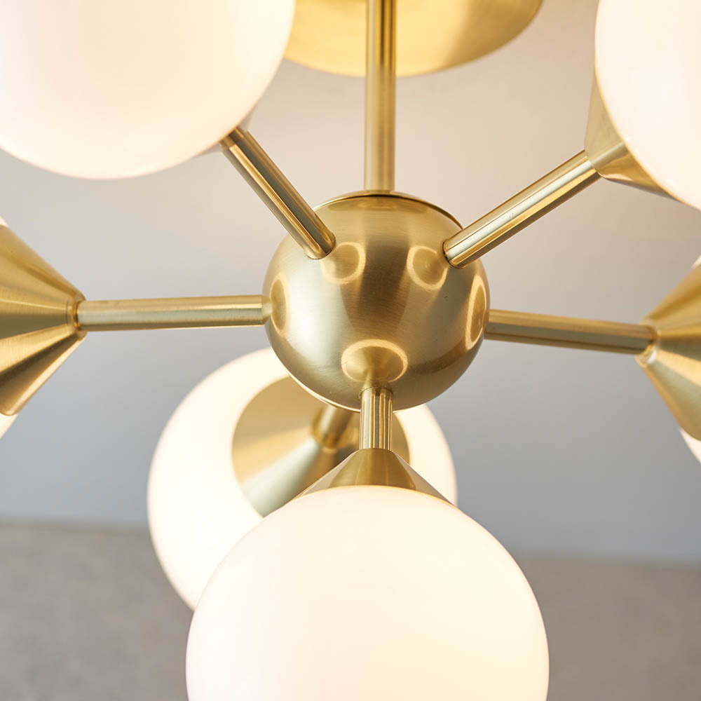 Oscar 6 Light Semi Flush Brushed Gold
