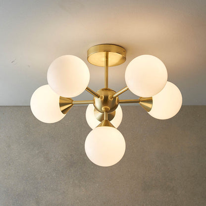 Oscar 6 Light Semi Flush Brushed Gold