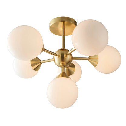 Oscar 6 Light Semi Flush Brushed Gold