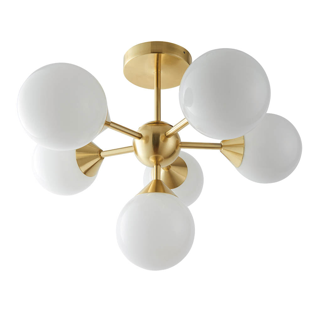 Oscar 6 Light Semi Flush Brushed Gold