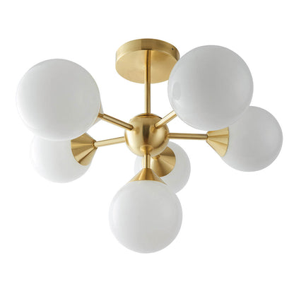 Oscar 6 Light Semi Flush Brushed Gold