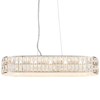 Verina Polished Chrome & Crystal LED Linear Pendant