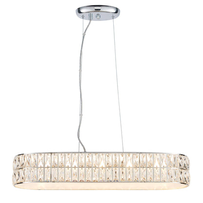 Verina Polished Chrome & Crystal LED Linear Pendant