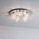 Verina 5-Light Flush Chrome and Crystal Ceiling Light