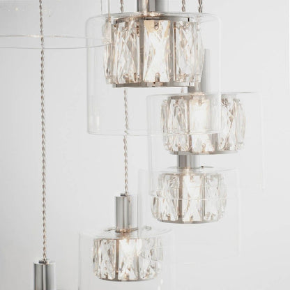 Verina 12-Light Chrome and Crystal Cluster Pendant Ceiling Light