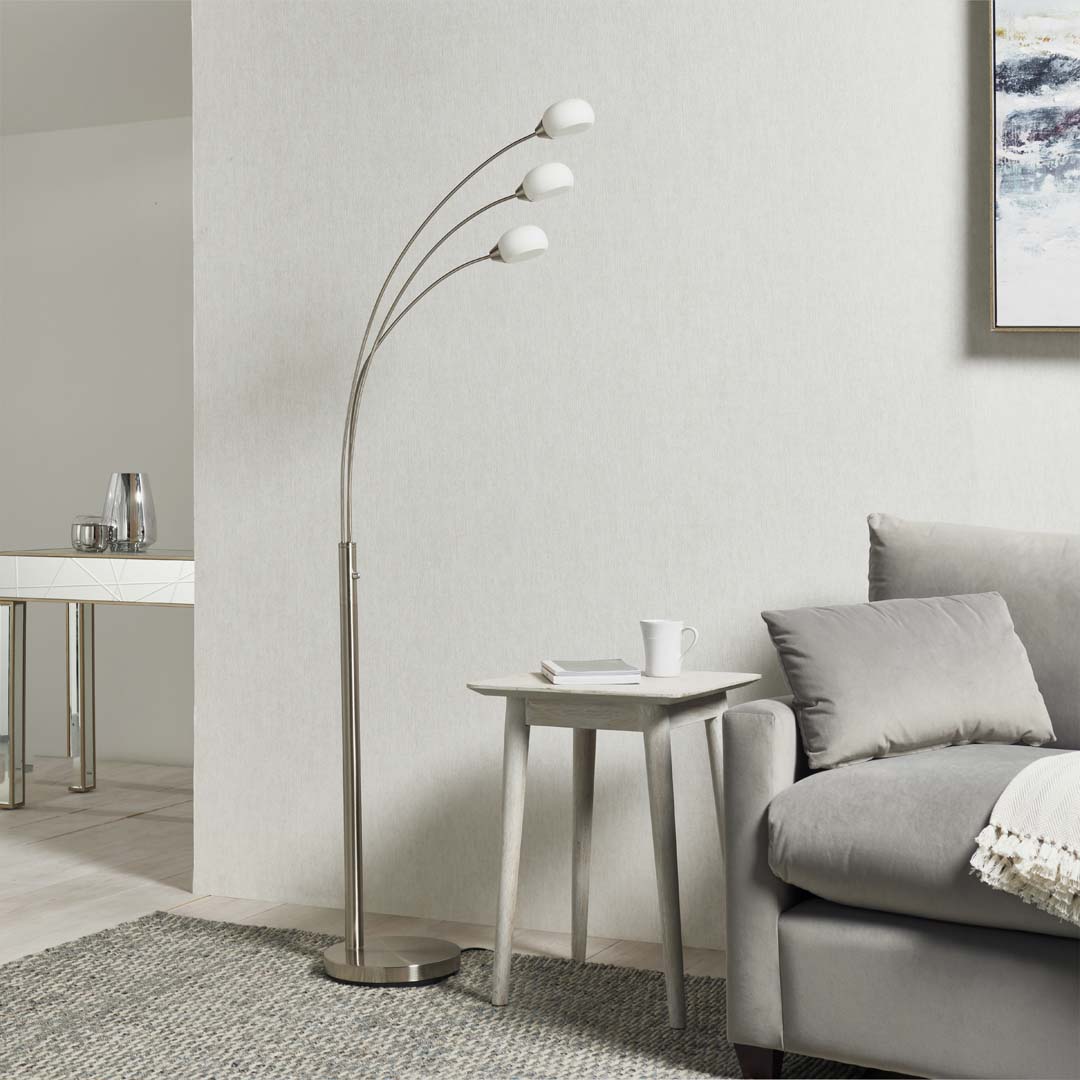 Jaspa 3 Light LED Task Arc Floor Lamp