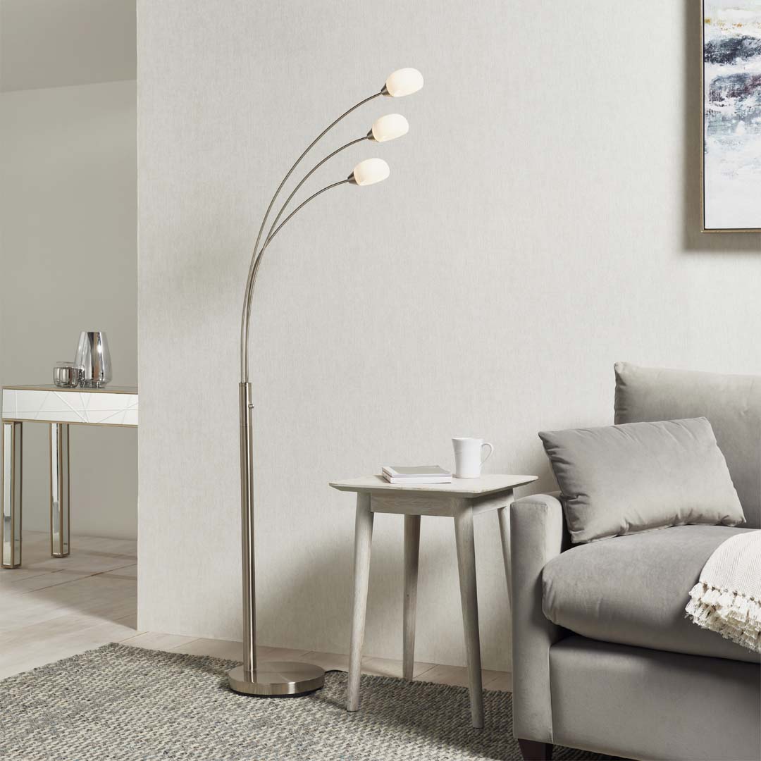Jaspa 3 Light LED Task Arc Floor Lamp