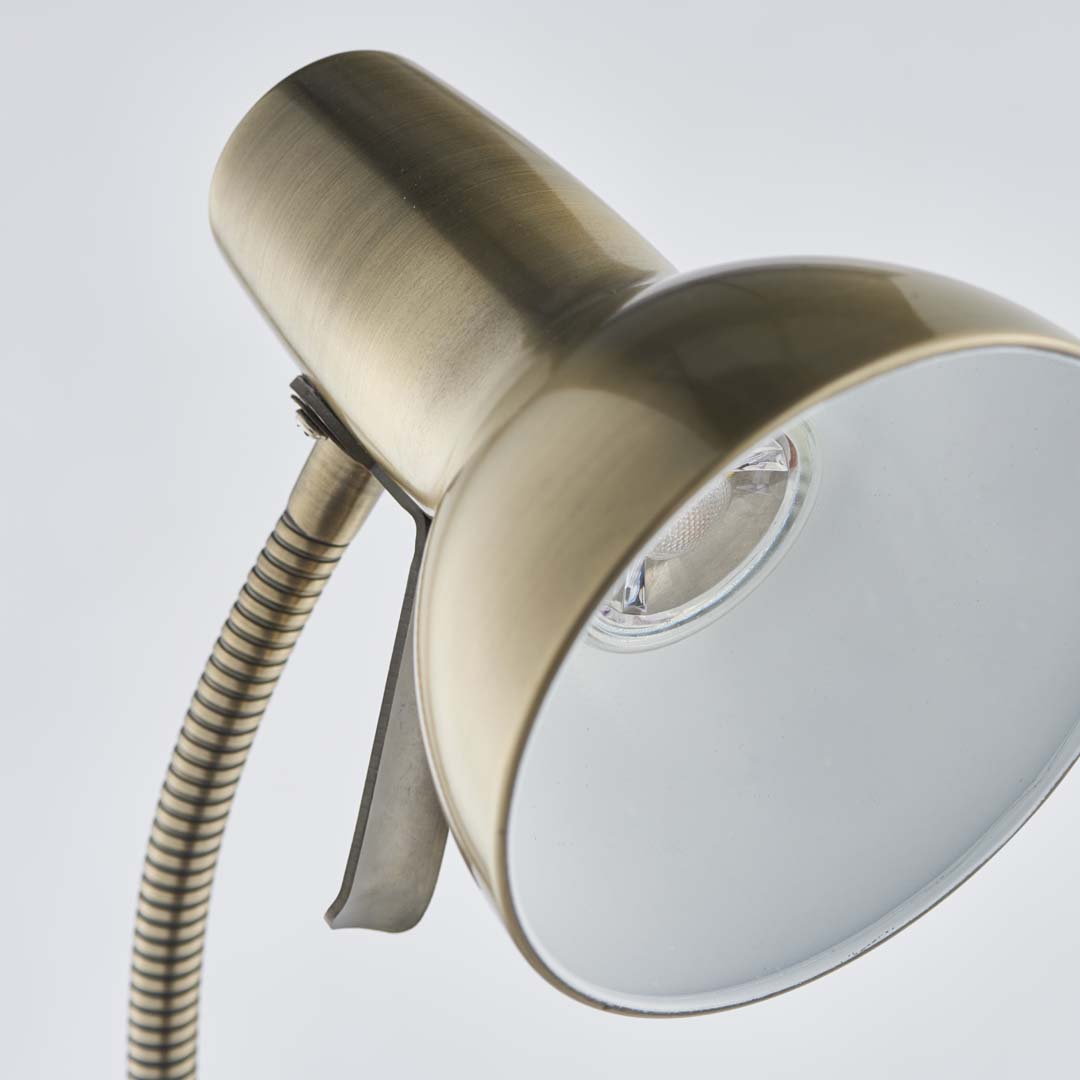 Amalfi Antique Brass Task Floor Lamp