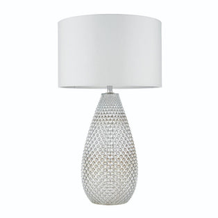 Livia Mercury Glass Table Lamp with White Shade