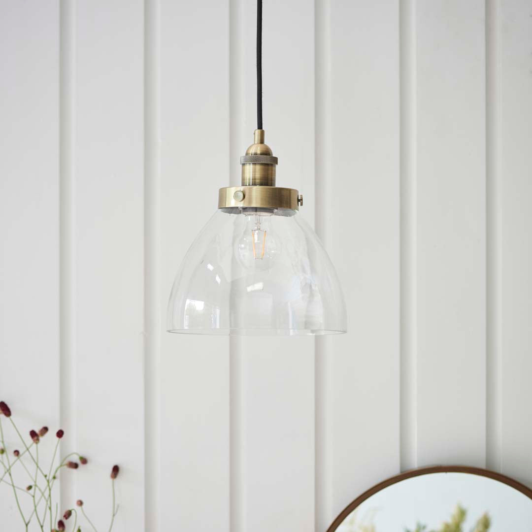 Hansen Small Pendant Ceiling Light Antique Brass