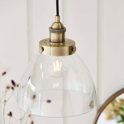 Hansen Small Pendant Ceiling Light Antique Brass