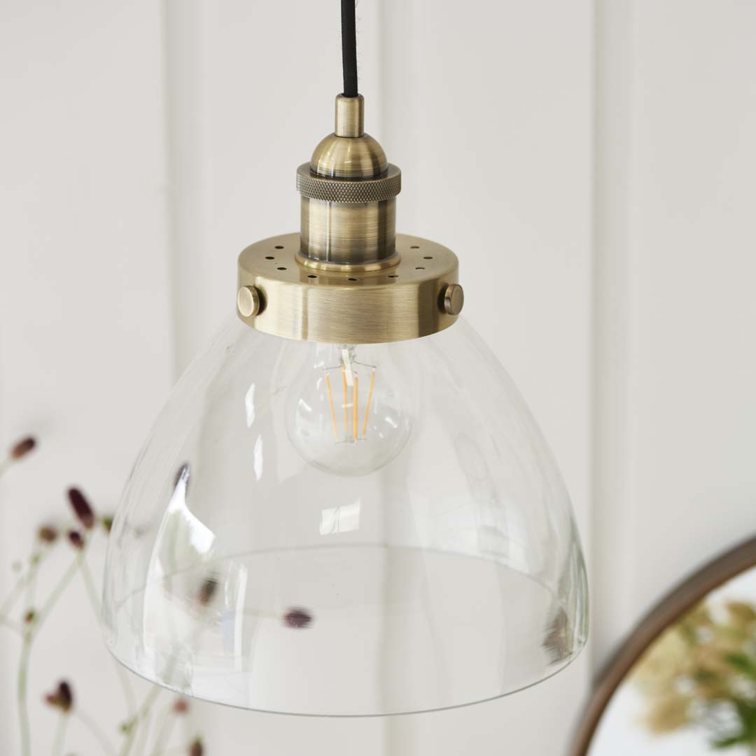 Hansen Small Pendant Ceiling Light Antique Brass