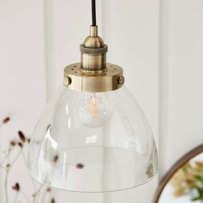 Hansen Small Pendant Ceiling Light Antique Brass