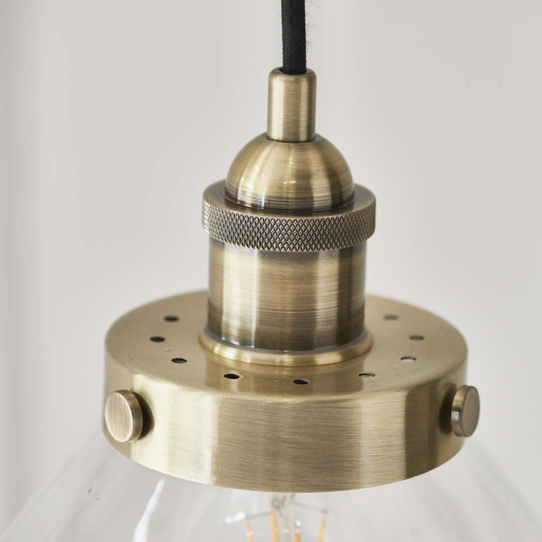 Hansen Small Pendant Ceiling Light Antique Brass