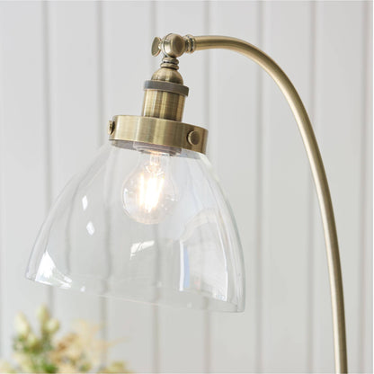 Hansen 152cm Task Floor Lamp Antique Brass