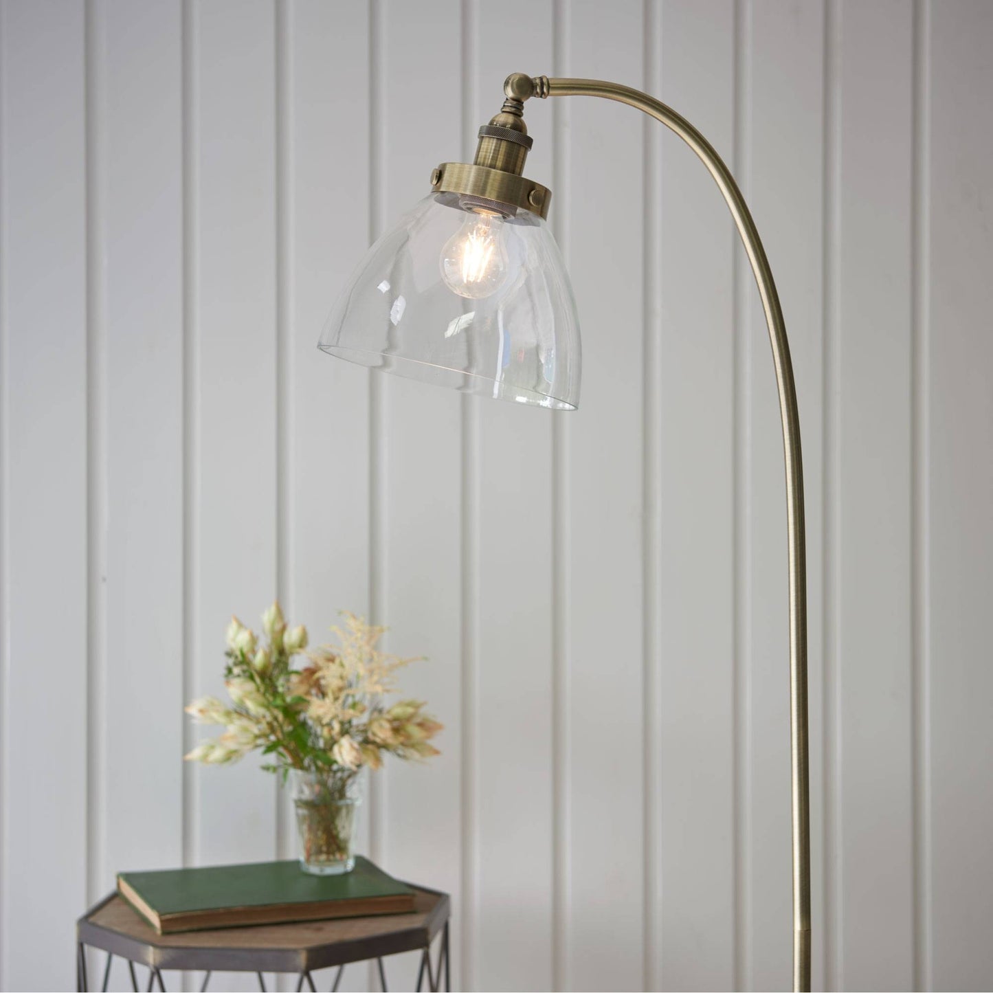 Hansen 152cm Task Floor Lamp Antique Brass