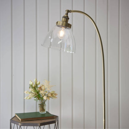 Hansen 152cm Task Floor Lamp Antique Brass