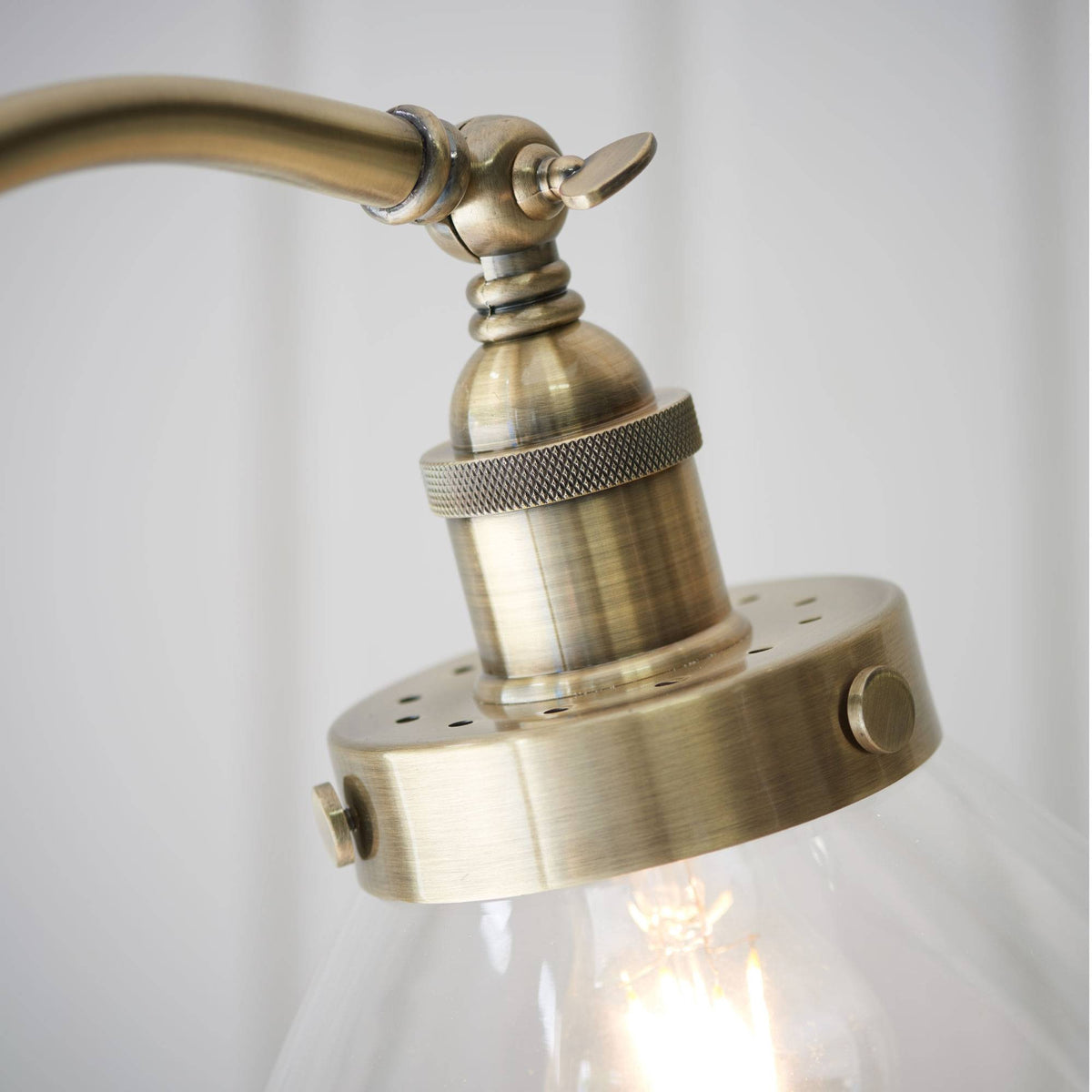 Hansen 152cm Task Floor Lamp Antique Brass