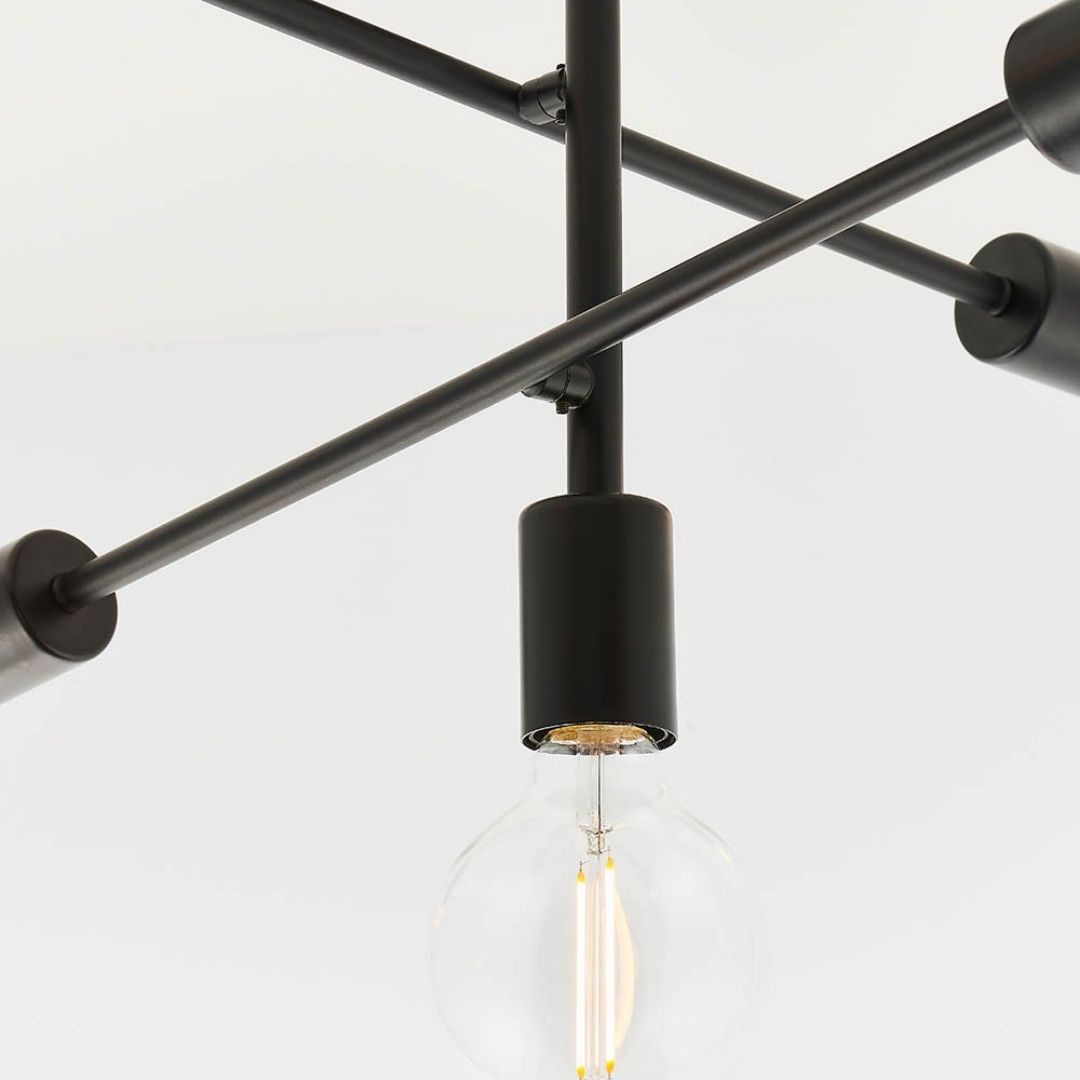 Studio 5 Light Semi Flush Black Ceiling Light